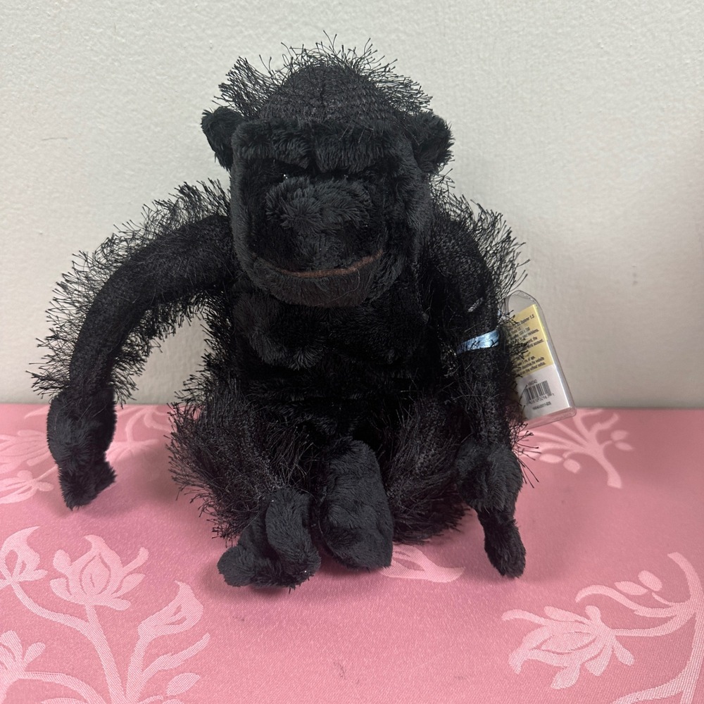 Ganz Webkinz Gorilla Black Shaggy Plush Stuffed Animal HM040 New With Tag Code